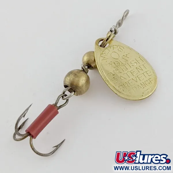 Mepps Aglia 0 (1960s), kultainen, 2,5g, lippauistin #24289