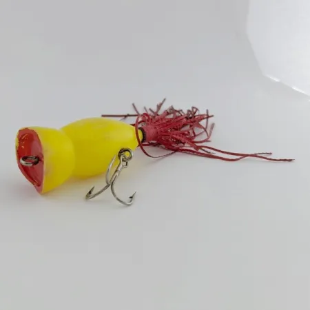 Atlantic Lures Paradise Popper Popperi, Yellow, 10g, Rubber Skirt, #24494