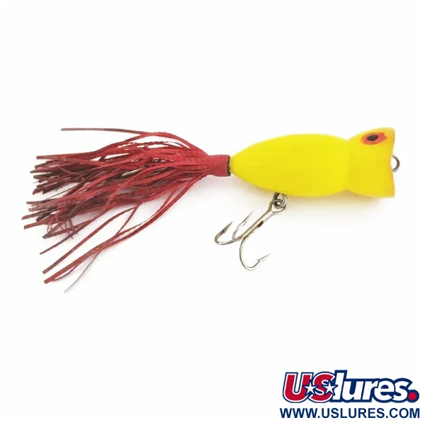 Atlantic Lures Paradise Popper Popperi, Yellow, 10g, Rubber Skirt, #24494