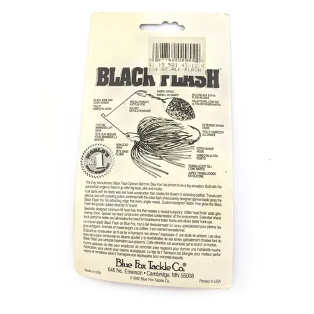Blue Fox Black Flash Spinnerbait, Hopea/Valkoinen, 7g, Räminä, #25198