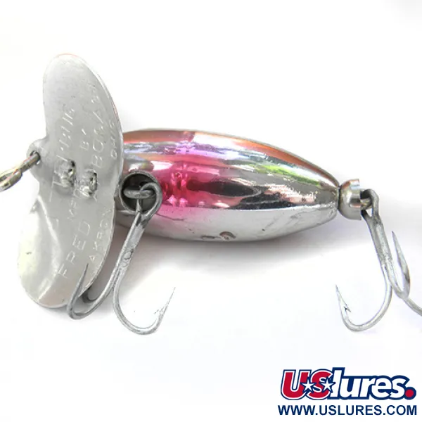 Fred Arbogast Jitterbug Pintaviehe, Black/Nickel/Pink, 7g, #0085