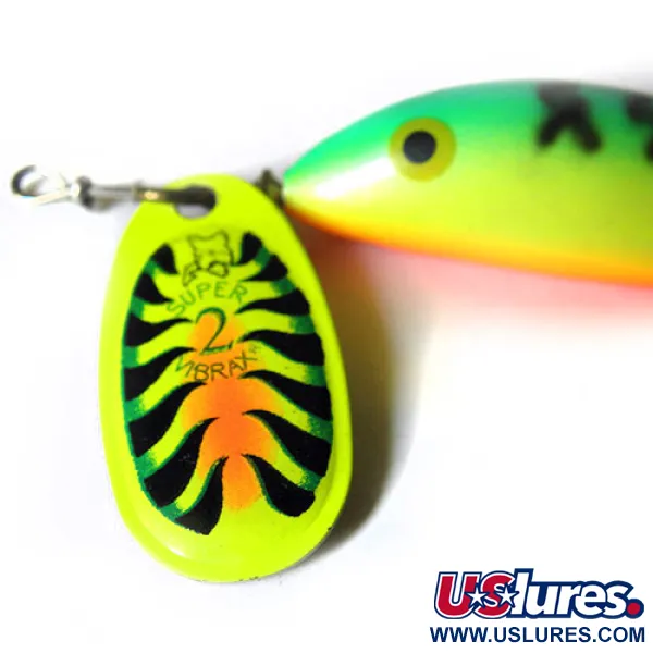 Blue Fox Super Vibrax 2 Minnow Lippa, Vihreä/Keltainen/Oranssi, 8g, #0227