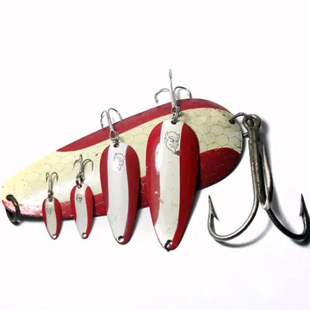 Eppinger Dardevle Huskie Devle Lusikka, Puna / Valkoinen, 91g, Lisälippa, #0245