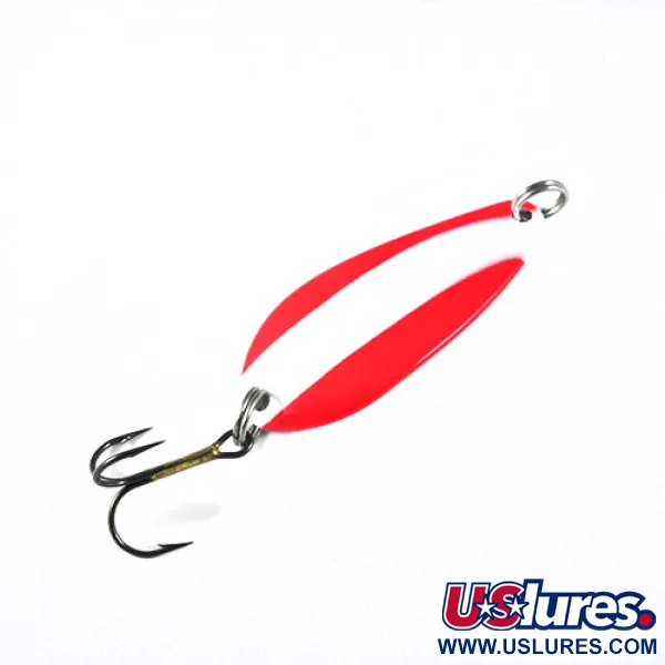 Blue Fox Strobe Tear Drop Spoon Lusikka, Puna/Valko, 11g, USA, #0540