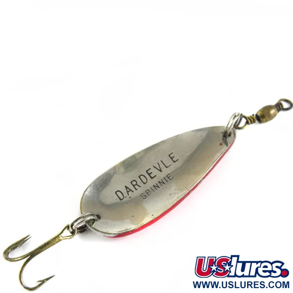 Dardevle Spinnie Lusikka, Puna / Valko, 6g, Vintage, #0644