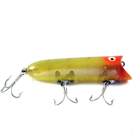 Heddon Lucky 13 Popperi, Yellow/Red/Green, 19g, Vintage, #1184