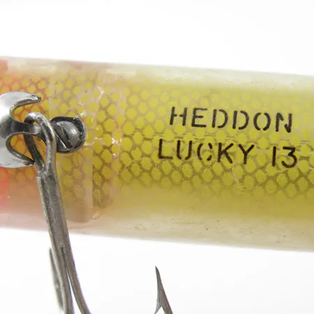 Heddon Lucky 13 Popperi, Yellow/Red/Green, 19g, Vintage, #1184