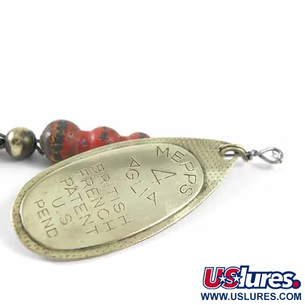 Mepps Aglia 4 Lippa, Messinki, 9g, pilkulliset helmet, #1347