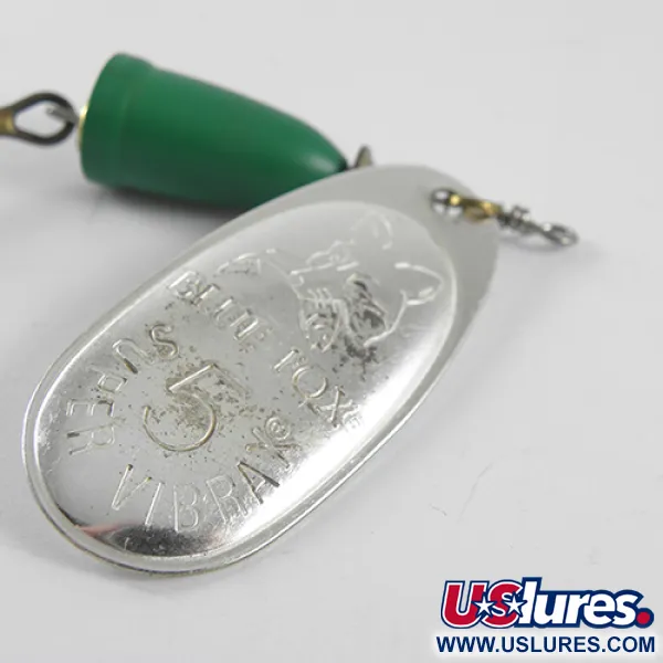 Blue Fox Super Vibrax 5 Lippa, Nikkeli/Vihreä, 13g, Messinkiratas, #1505