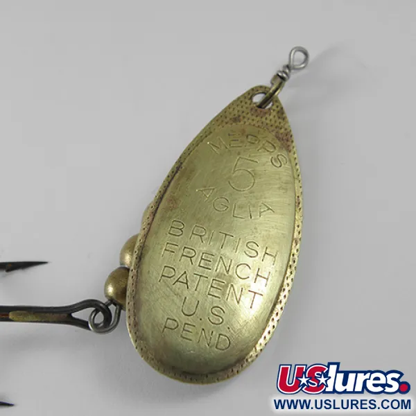 Mepps Aglia 5 Lippa, Messinki, 14g, Leimattu lehti, #1719