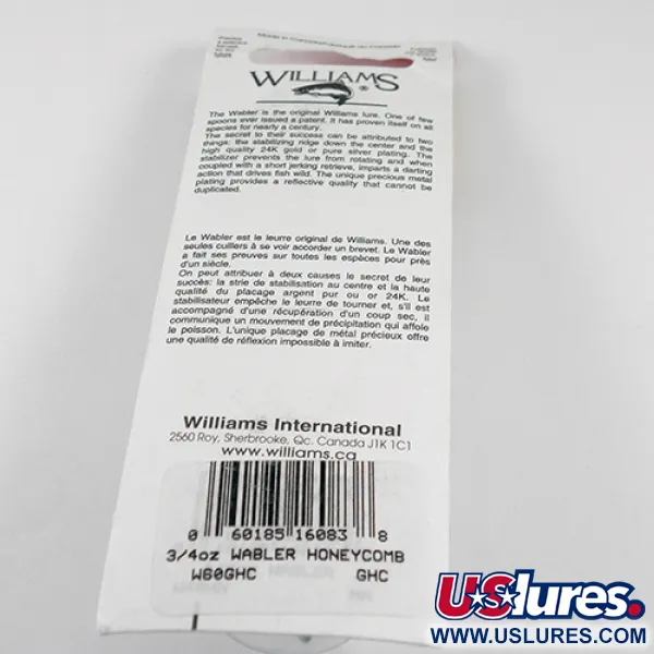 Williams Wabler W60 Lusikka, Kulta (Kullattu), 21g, Hunajakenno, #1763