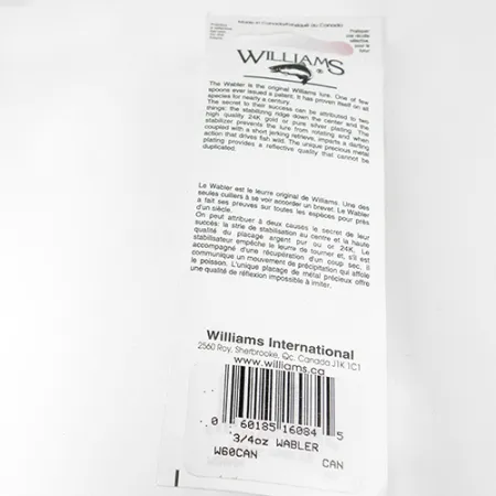 Williams Wabler W60 Lusikkauistin, Hopea/Vihreä, 21g, #1767