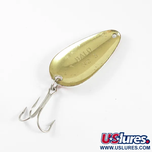 Balo 3 Lusikkauistin, Valkoinen/Punainen/Messinki, 14g, Vintage, #1769