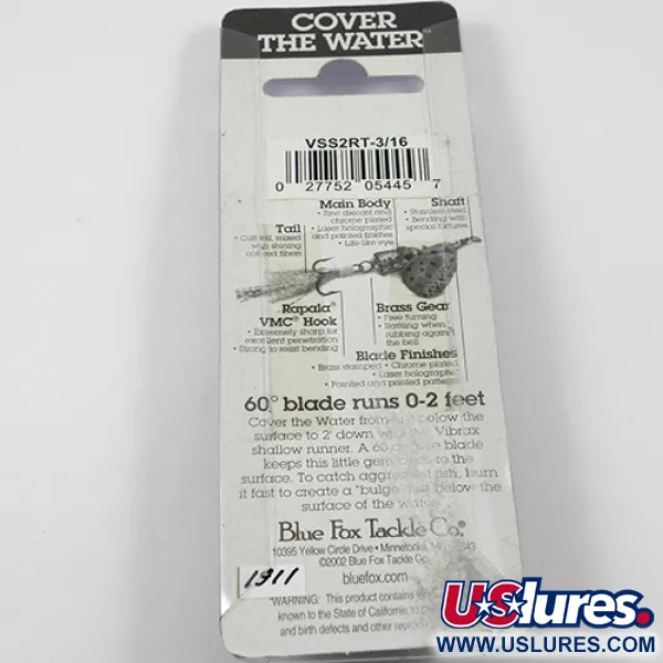 Blue Fox Vibrax Shallow Lippa, Rainbow, 8g, Pintakalvoon, #1911