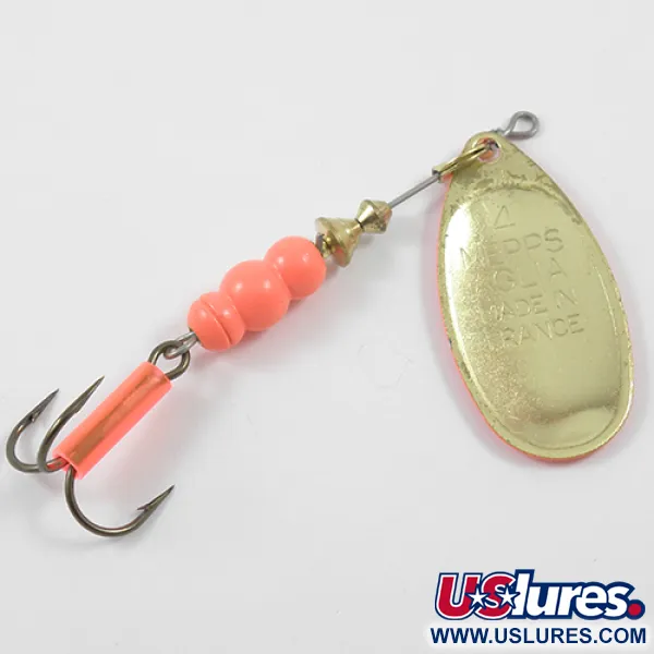 Mepps Aglia Hot 4 Lippa, Fluo Oranssi/Kulta, 9g, Vintage, #1914