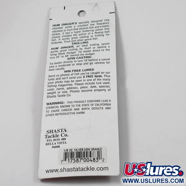 Shasta Humdinger Lusikka, Puna/Ruskea Metalli, 3.5g, Värinä, #2048