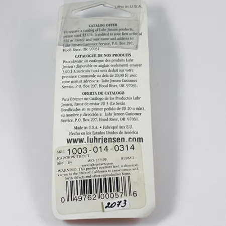 Luhr Jensen Krocodile Die #3 Lusikka, Rainbow Trout, 10g, USA, #2073