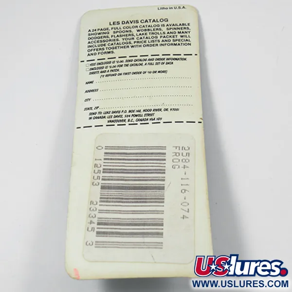 Luhr Jensen Les Davis Bang Tail Lippa, Frog, 2g, Kultalehti, #2077