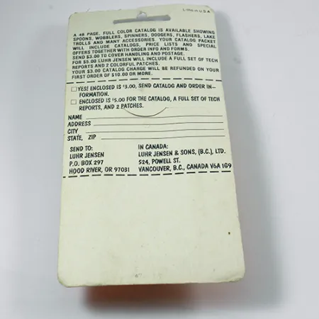 Luhr Jensen TEE Spoon Lusikka, Nikkeli / Punainen, 7g, Vintage, #2078