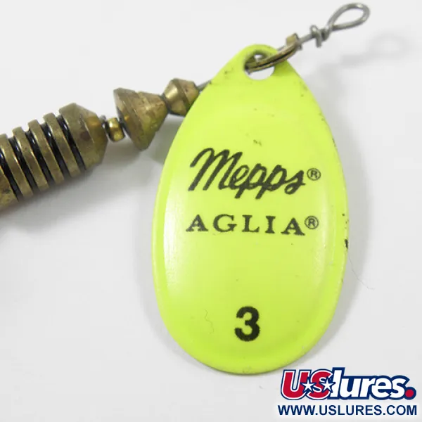 Mepps Aglia 3 Lippa, Fluoresoiva Keltainen, 7.3g, Bucktail, #2170