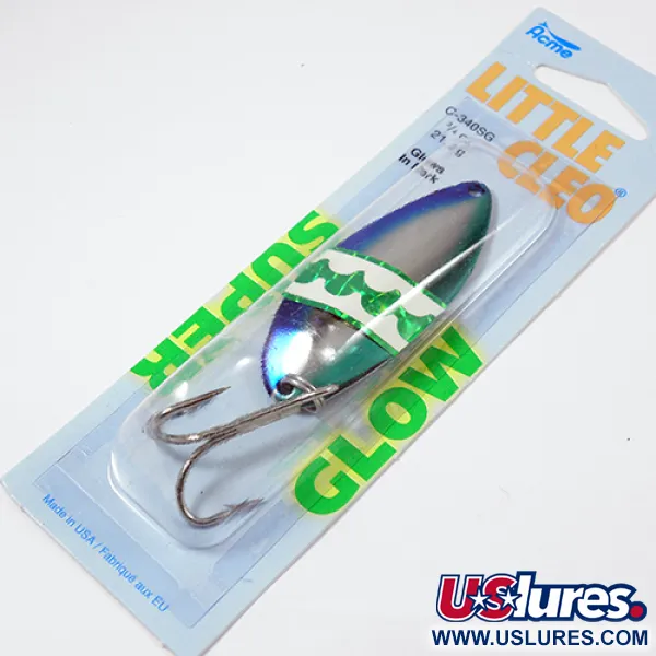 Acme Little Cleo Glow Lusikka, Sini-Vihreä, 21g, UV-aktiivinen, #C340TSG/BGD