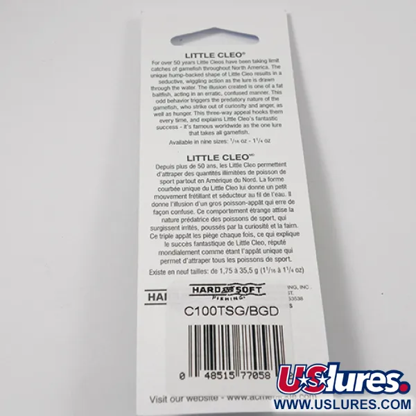 Acme Little Cleo Lusikka, Nikkeli/Vihreä/Glow/UV, 9,5g, kyttyrä, #2224