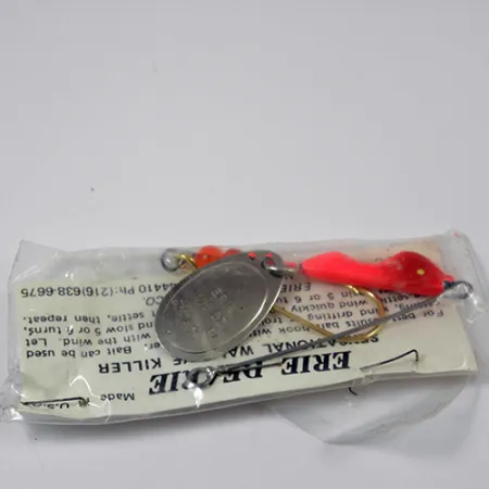 Erie Dearie Walleye Killer Lippa, Nikkeli / Punainen, 9g, Vintage, #2226