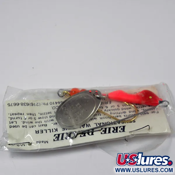 Erie Dearie Walleye Killer Lippa, Nikkeli / Punainen, 9g, Vintage, #2226