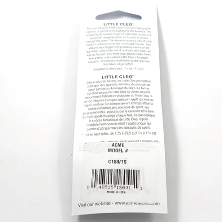 Acme Little Cleo Lusikka, Kelt/Orans/Nikk, 3,5g, Kyttyräselkä, #2713