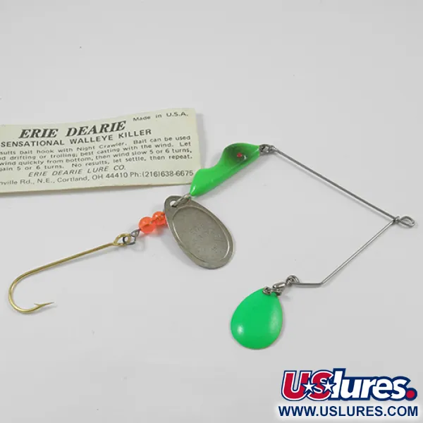 Erie Dearie Walleye Killer Spinnerbait, Chartreuse, 16g, USA, #2235