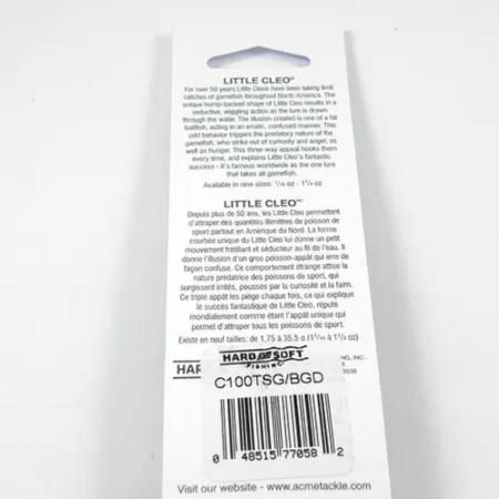 Acme Little Cleo Glow Lusikka, Nikkeli/Vihreä/Glow, 9,5g, UV, #2246