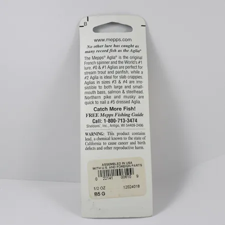 Mepps Aglia 5 Lippa, Hopea, 14g, Kartiorotaatio, #2299