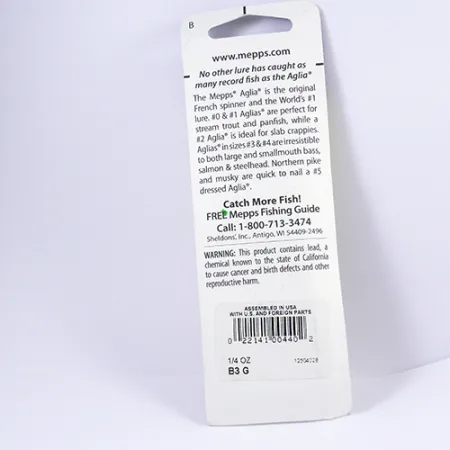 Mepps Aglia 3 Lippa, Kulta, 7g, Kullattu Lehti, #2295