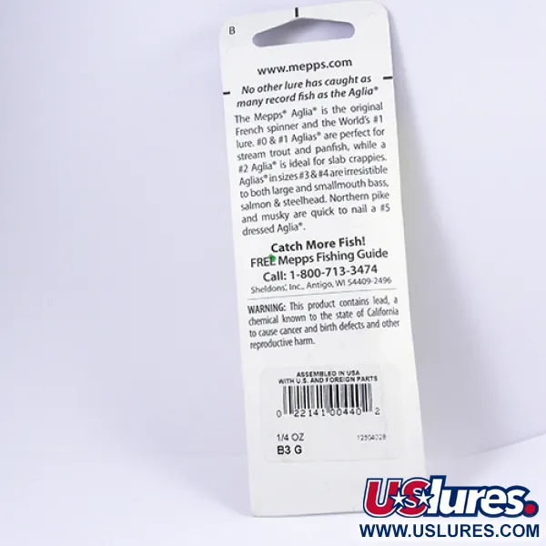 Mepps Aglia 3 Lippa, Kulta, 7g, Kullattu Lehti, #2295