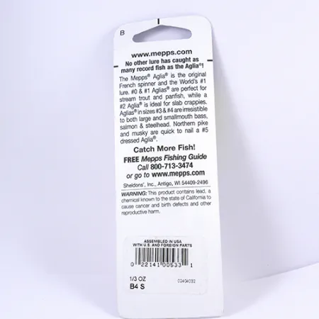 Mepps Aglia 4 Lippa, Hopea, 9g, Punainen Iskupiste, #2296