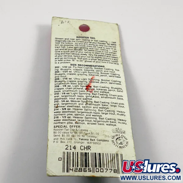 Worden’s Original Rooster Tail 5 Lippa, Gold / Chartreuse, 12g, #2364