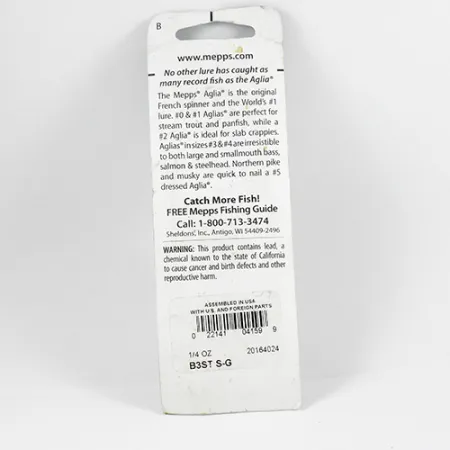 Mepps Aglia 3 Lippa, Hopea, 7,3g, Oravanhäntä, #2366