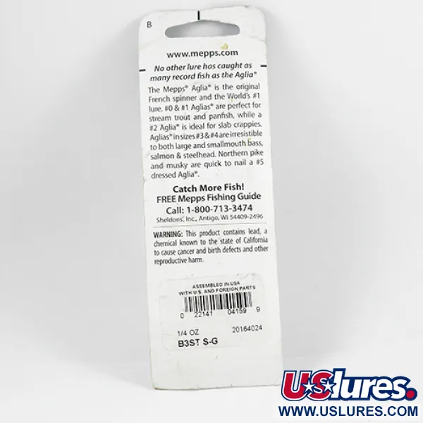 Mepps Aglia 3 Lippa, Hopea, 7,3g, Oravanhäntä, #2366