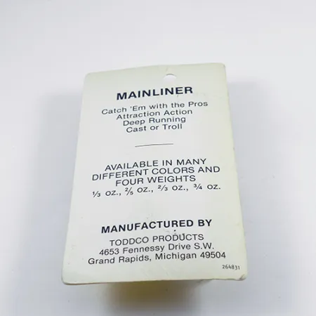 TODDCO Main liner Lusikka, Valkoinen / Nikkeli, 11g, 3x Strong Hook, #2439