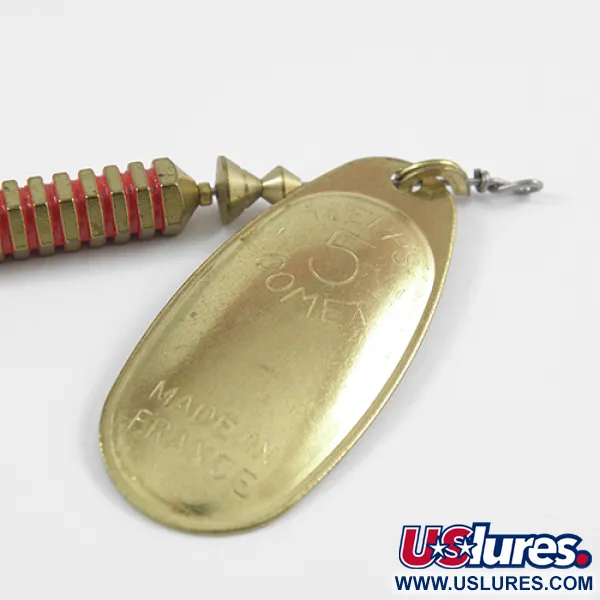 Mepps Comet 5 Dressed Lippa, Kulta/Punainen, 13g, Höyhenpyrstö, #2566