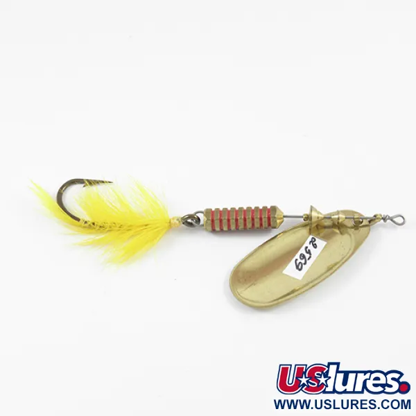 Mepps Comet 5 Dressed Lippa, Messinki / Keltainen, 13g, Vaihtokoukku, #2569