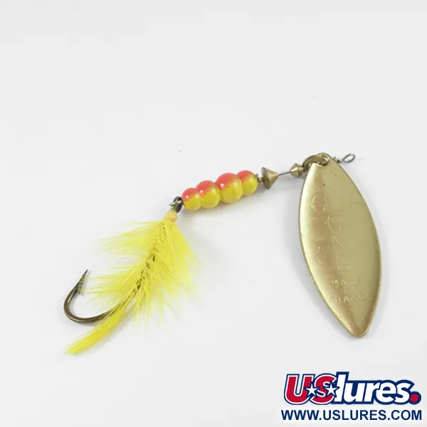 Mepps Aglia Long 4 Lippa, Puna/Kelta/Messinki, 17g, Höyhenpyrstö, #2591