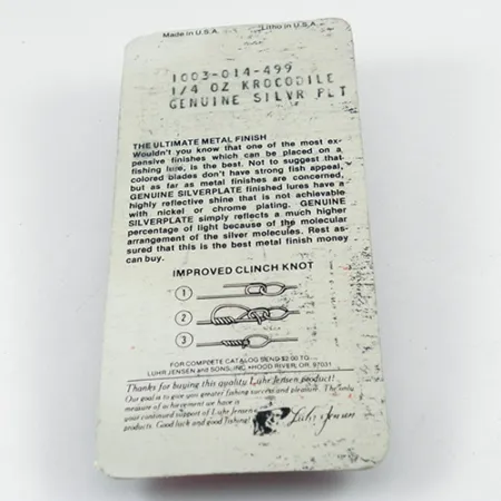 Luhr Jensen Krocodile Die #3 Lusikka, Nikkeli, 7g, Kapea profiili, #2881