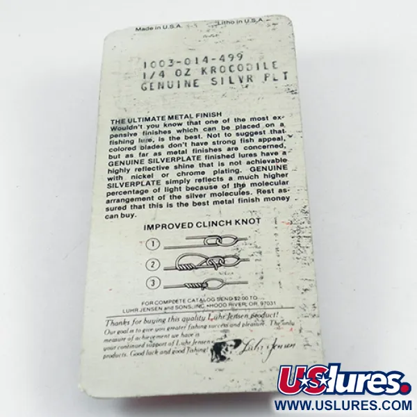 Luhr Jensen Krocodile Die #3 Lusikka, Nikkeli, 7g, Kapea profiili, #2881