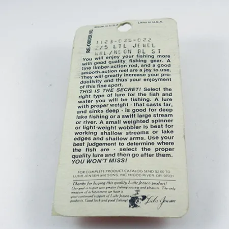 Luhr Jensen Little Jewel Lusikka, Nikkeli/Sininen, 14g, Vintage, #2883