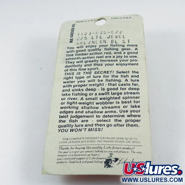 Luhr Jensen Little Jewel Lusikka, Nikkeli/Sininen, 14g, Vintage, #2883