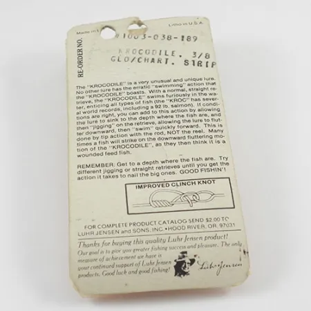 Luhr Jensen Krocodile Die #3 Glow, Valkoinen/Keltainen, 14g, #2935