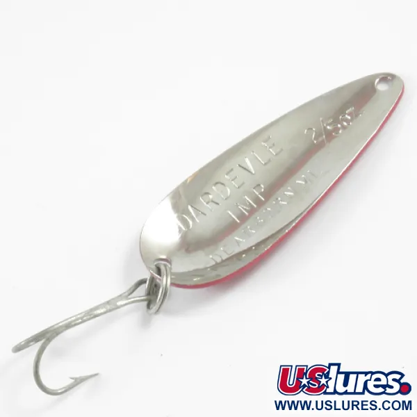 Dardevle Imp Lusikka, Puna / Valko / Nikkeli, 11g, Klassikko-logo, #3107