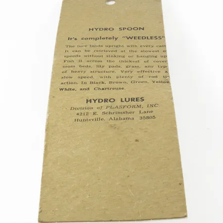 Hydro Lures Weedless Hydro Spoon, Keltainen, 14g, Ruohosuojattu, #9312