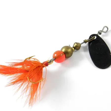 Mepps Black Fury 0 Dressed Lippa, Musta/Punainen, 2.4g, Höyhen, #3452